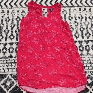 GAP Red Sleeveless Blouse with White Pattern